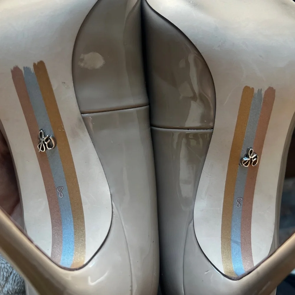 Sam Edelman Danna Nude Patent Leather Heels